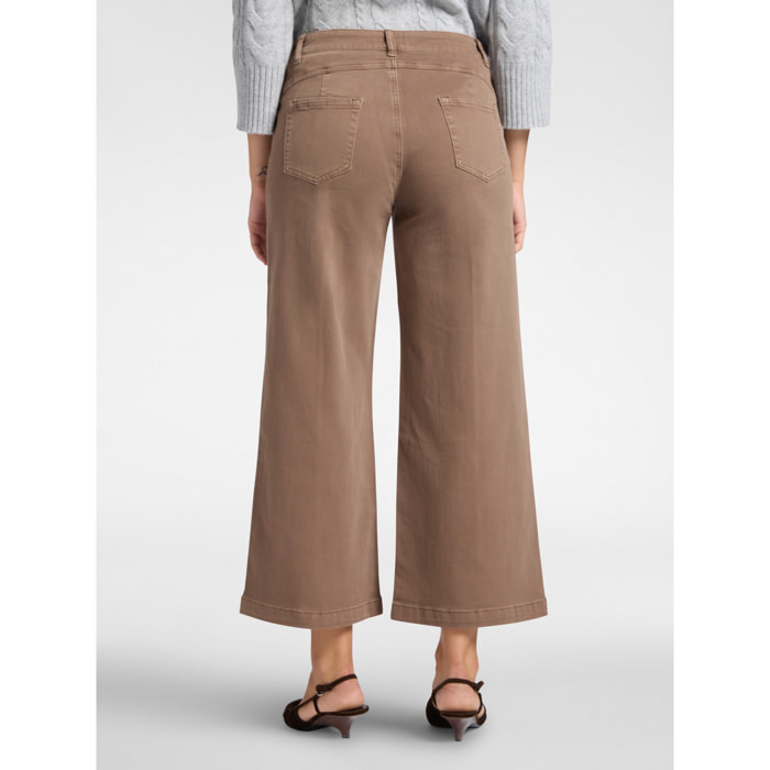 Elena Mirò - Pantalones marineros cropped - Marrón