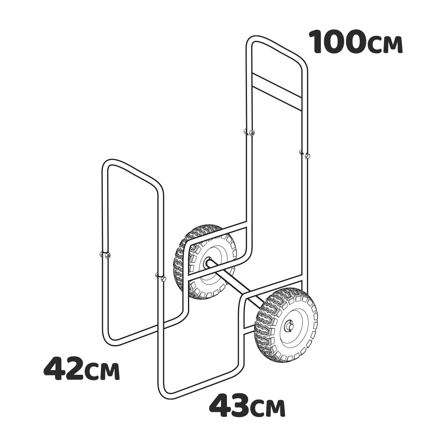 Kabayang - Carrello porta legna in acciaio con di telo di copertura in PVC. Carrello porta pacchi con ruote - capacità di carico max 100kg