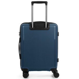 Juego de 3 maletas Trolley, en material ligero PP resistente a la rotura. Cerradura TSA numérica, 4 ruedas dobles giratorias 360°.