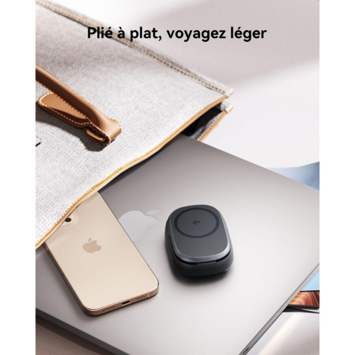 Station de charge INIU 15W Stand MagPro pliable USB-C /Qi2 Noir