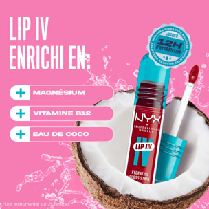 NYX Professional Makeup, Lip IV, Gloss, jusqu'à 12h d'hydratation, hautement pigmenté, fini brillant, Cherry Drenched