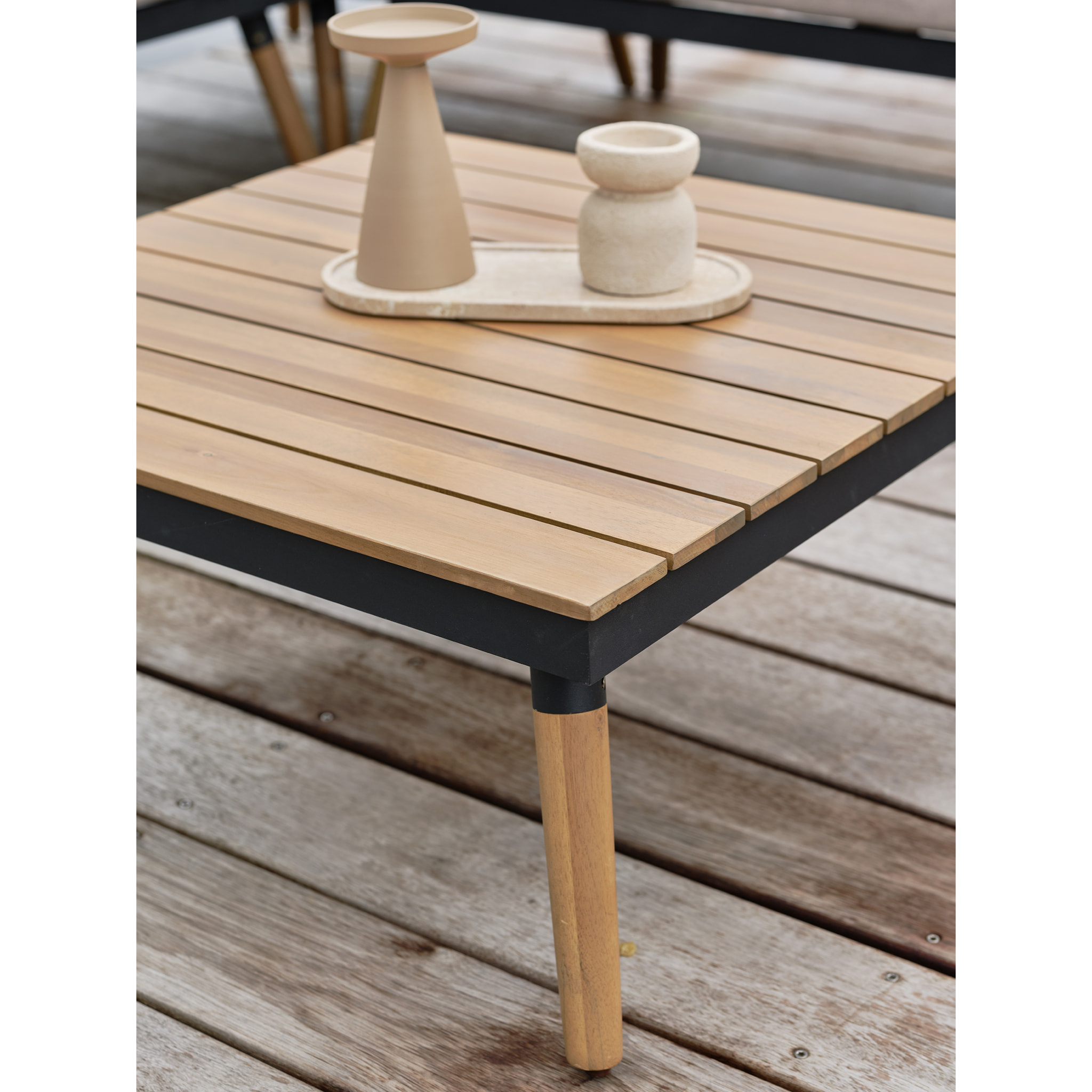 CAMINO - Salon de jardin d'angle 5 places - Acacia