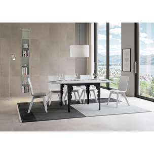 Mesa tipo libro 90x90/180 cm Paxon Libra Fresno Blanco estructura Antracita