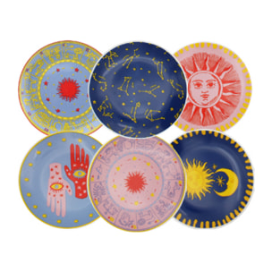 Lot de 6 petites assiettes, CONSTELLA