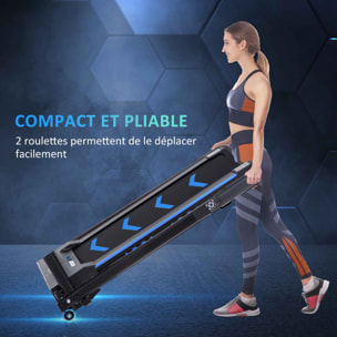 Tapis de course pliable - tapis de marche 6 Km/h max. 370 W - collaboration Aosom.fr x FFHandball - orange noir