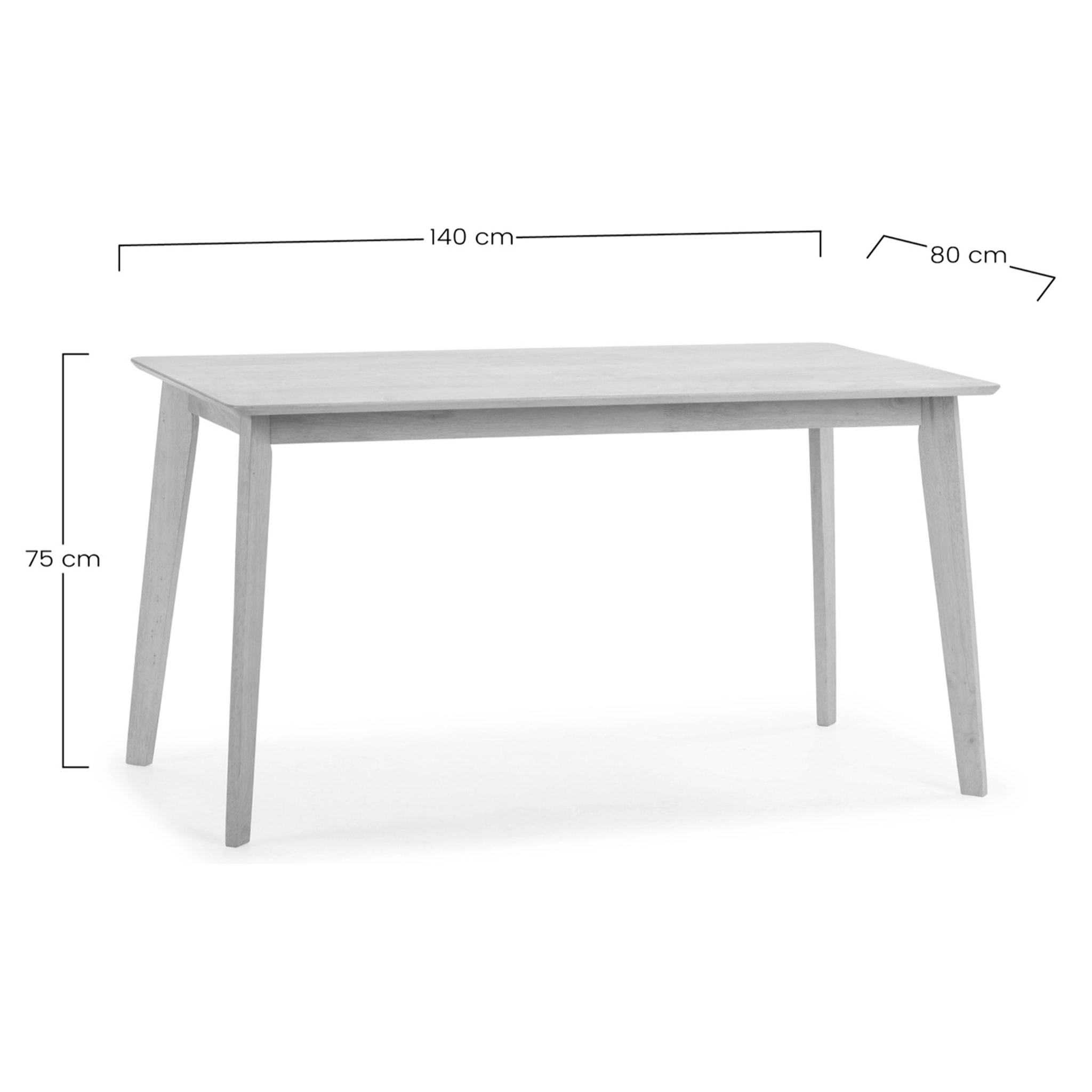 Juego de mesa 140x80 cm y 4 sillas de comedor Clarck