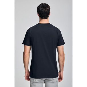 Camiseta azul marino con cuello redondo y bordado Rigby Go