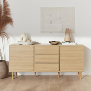 Buffet décor bois 2 portes 160cm MIKA