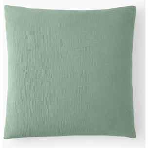 Paire de Taies d'oreiller gaze de coton vert givrée
