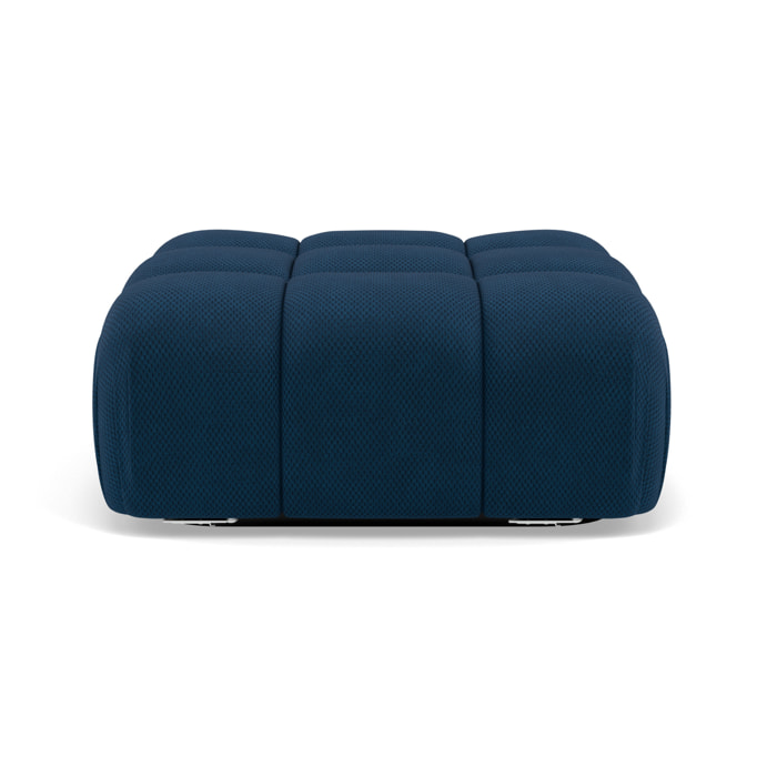 Ruby - pouf en velours texturé - Bleu