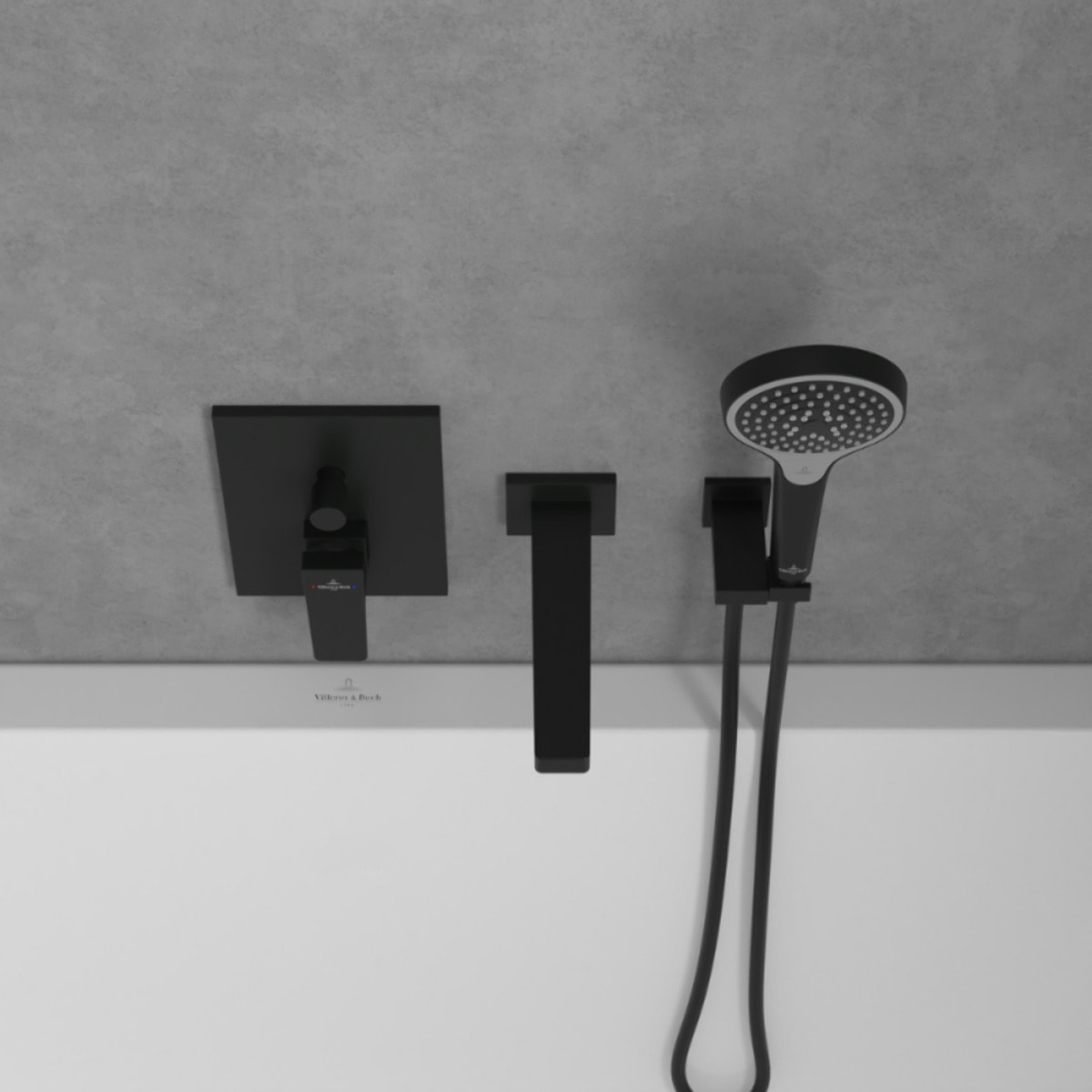 Mitigeur mécanique encastré avec inverseur Architectura Square Noir mat