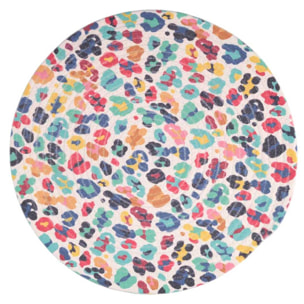 Tovaglietta in cotone multicolor double face bianco tondo cm ø38