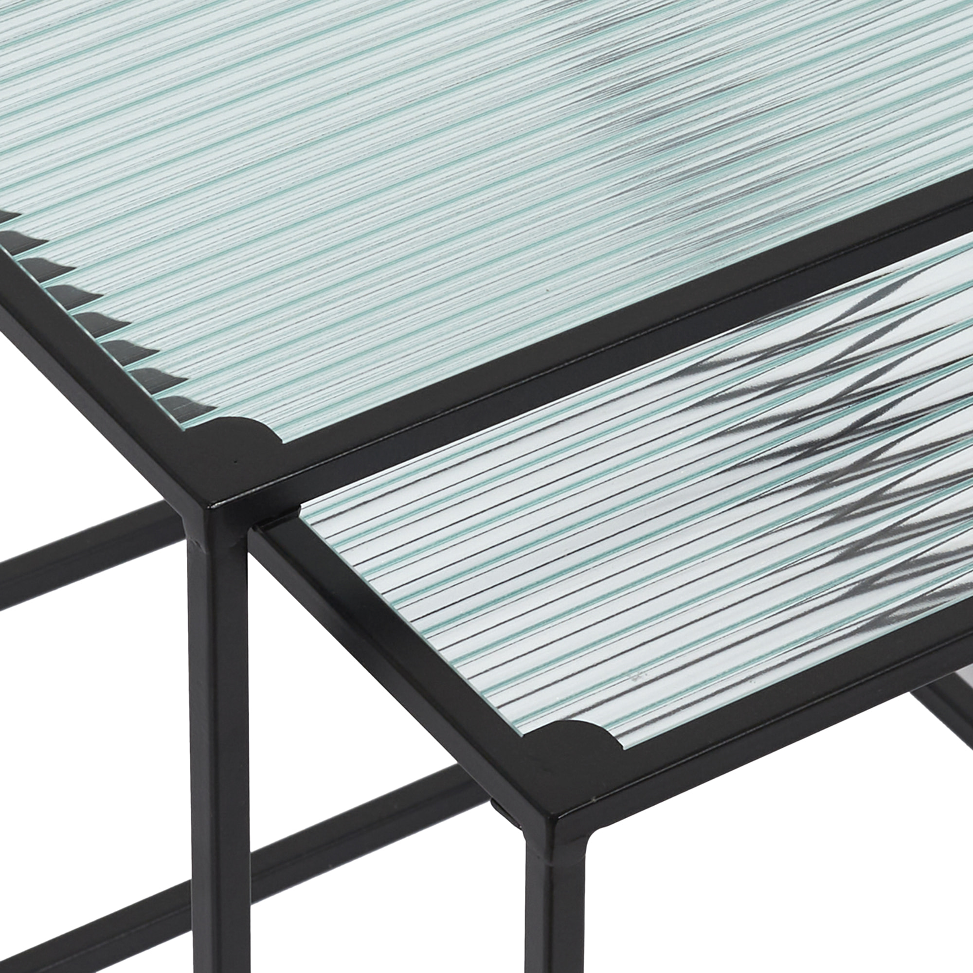 Table Gigogne Verre Et Metal X2