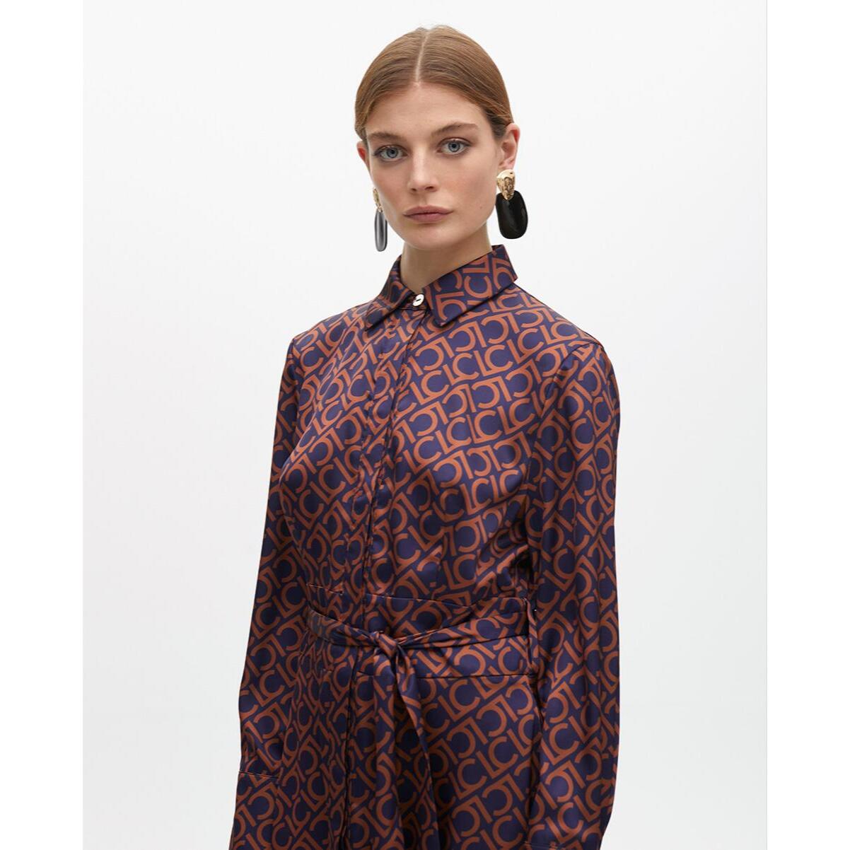 Abito Camicia con Stampa Logo