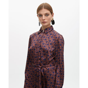 Abito Camicia con Stampa Logo