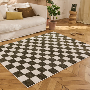 PANTONE - Tapis vert à motif damier TERRA DEL SOL
