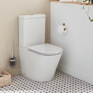 WC à poser sans bride sortie universelle Rodin+ avec abattant frein de chute