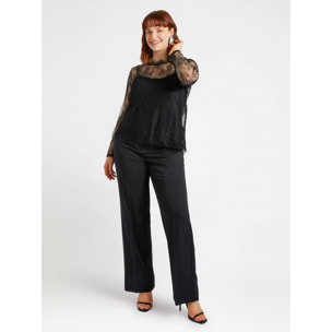 Fiorella Rubino - Camiseta de encaje - Negro