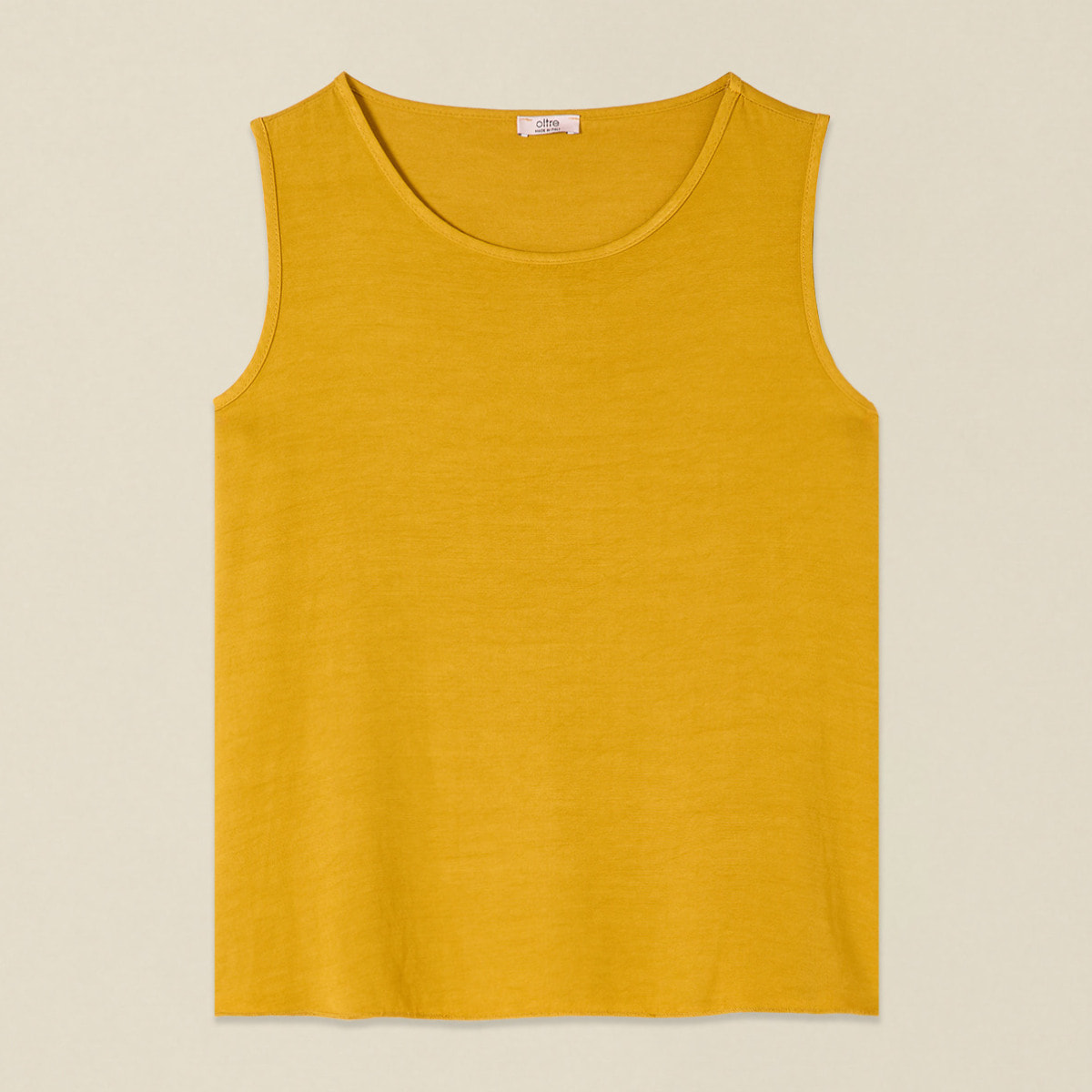 Oltre - Top sin mangas mezcla de lino - Amarillo