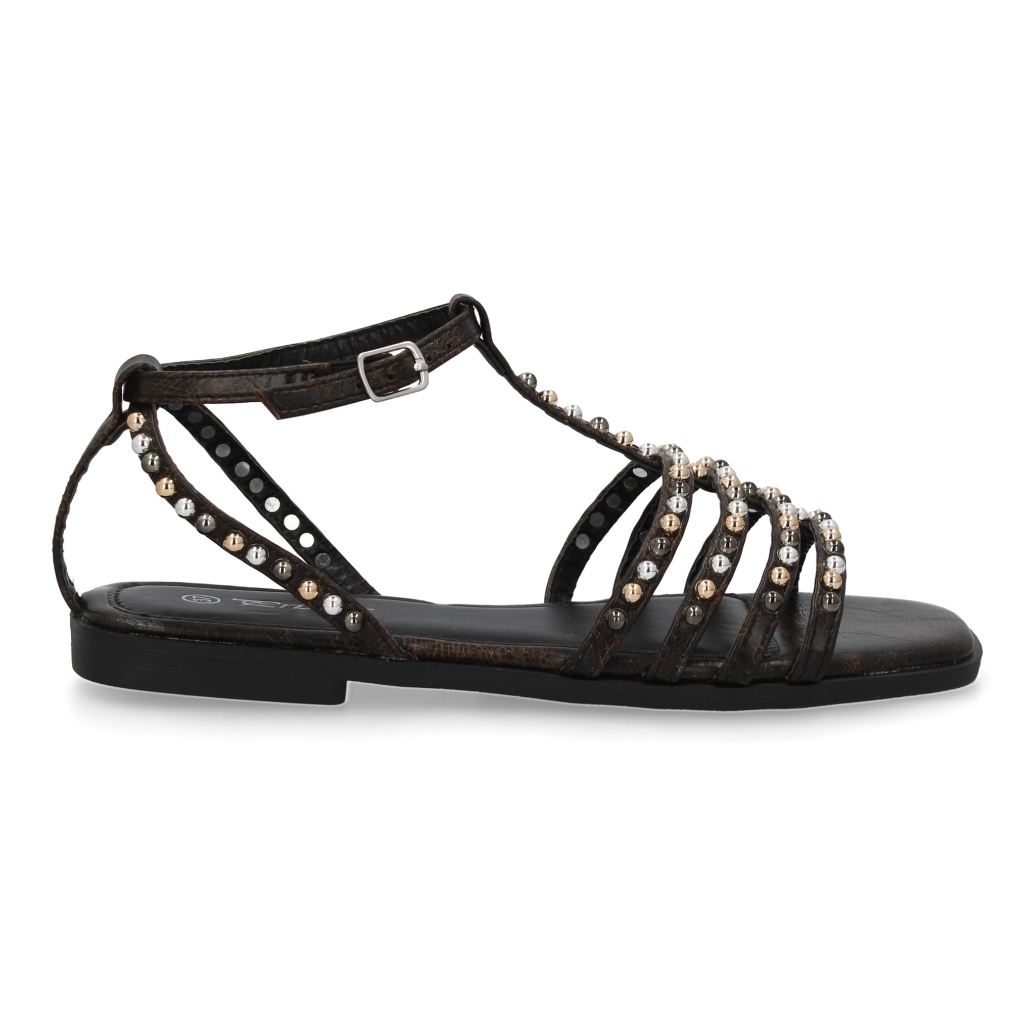 Sandalias planas de mujer, comodas y elegantes, diseño moderno con adornos brillantes