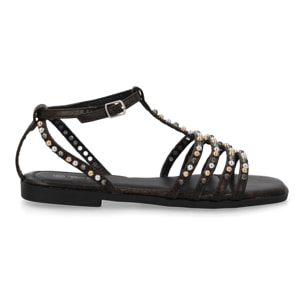 Sandalias planas de mujer, comodas y elegantes, diseño moderno con adornos brillantes