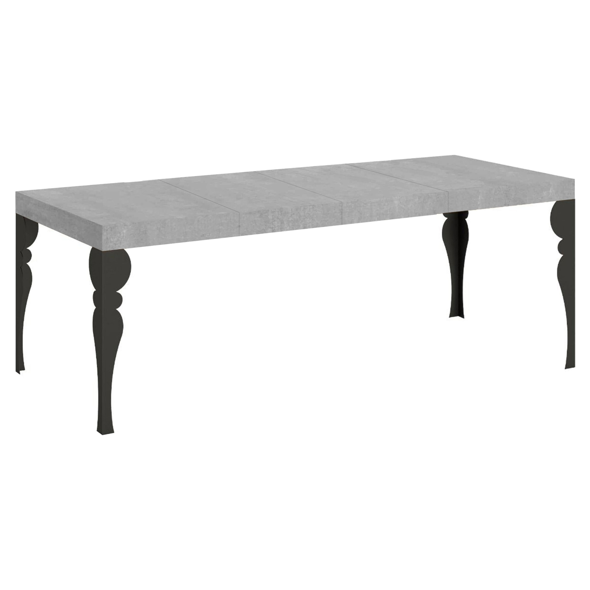 Table extensible 90x180/284 cm Paxon Premium Gris Béton cadre Anthracite