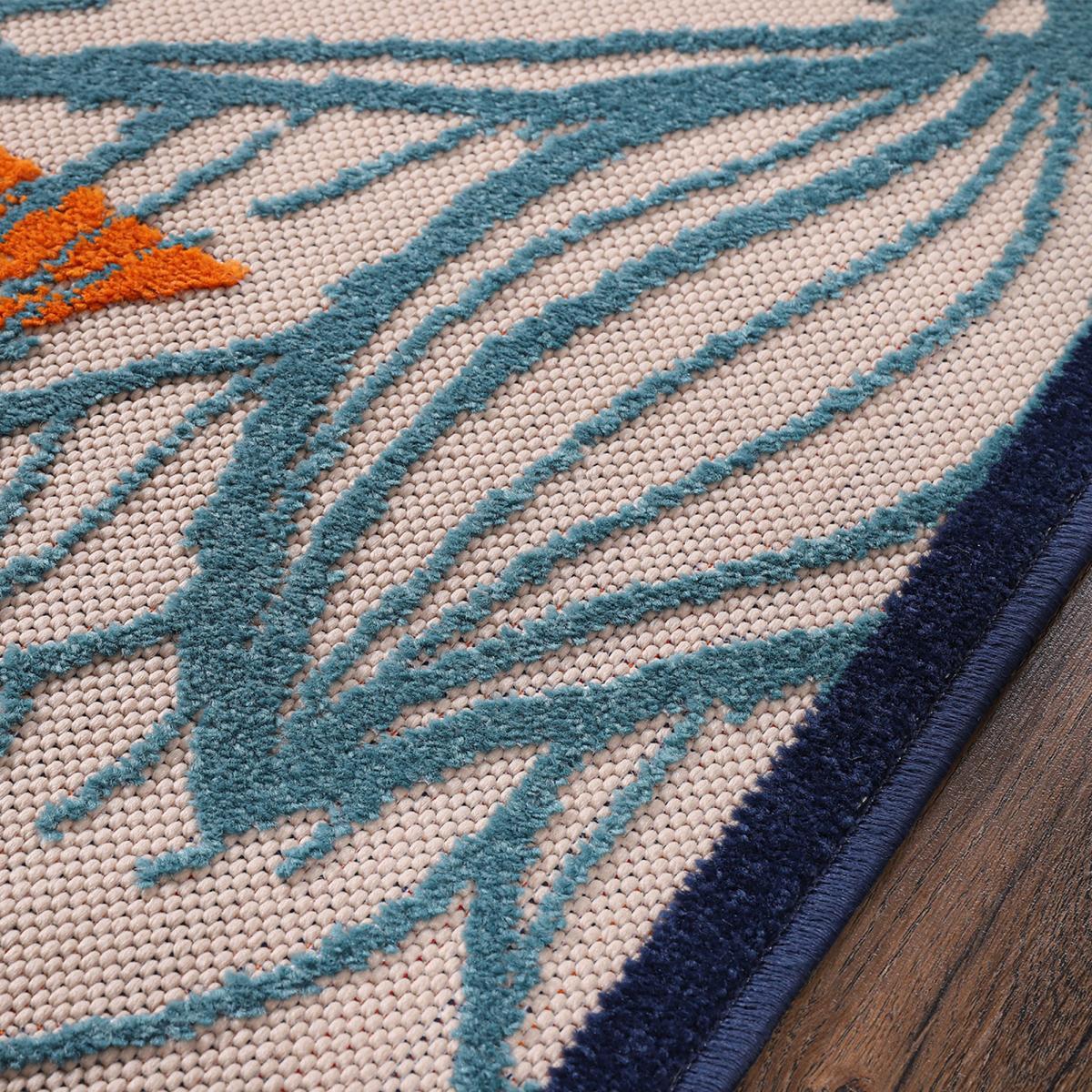 Tapis extérieur tissé kilim rond TUGE