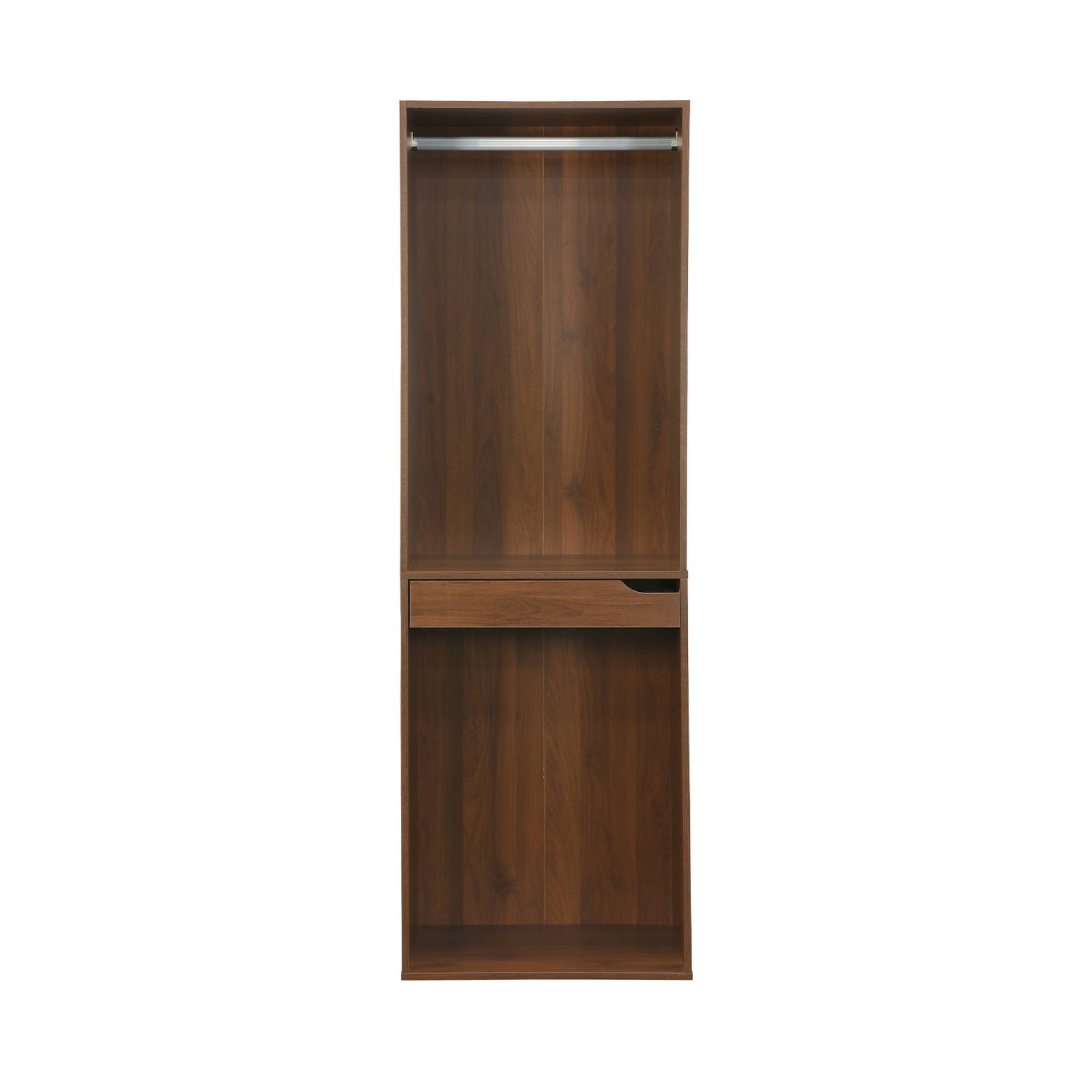 Module dressing avec penderie et porte-pantalons. noyer. panneaux stratifiés