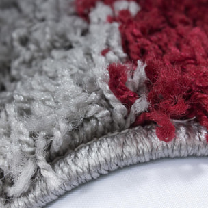 Tapis poils longs shaggy tissé motif damier JOJU