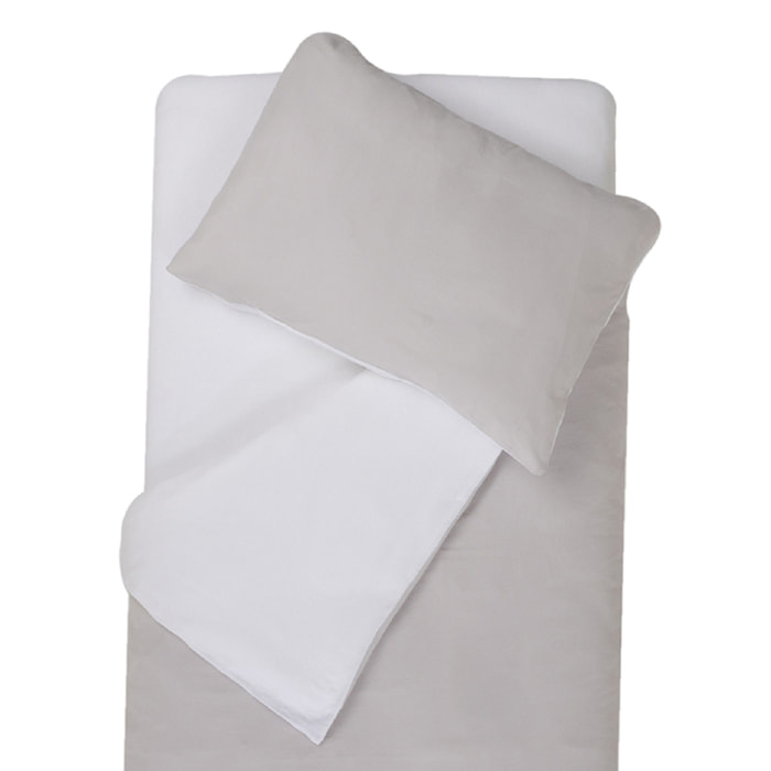 Parure de couette bicolore pour enfant - Gris clair