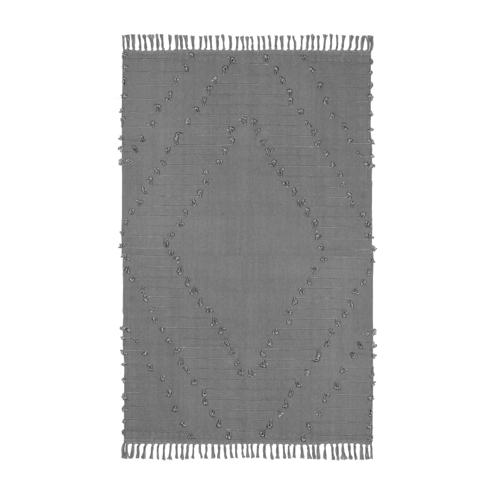 TAPIS EN COTON TISSE À LA  MAIN GRIS BLEUTE 120X180CM NOOS