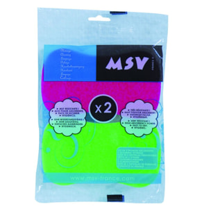 Lot de 2 éponges à  récurer double face MSV