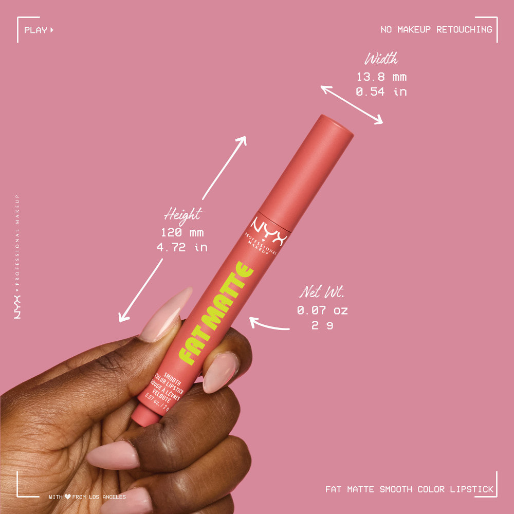 NYX Professional Makeup Fat Matte Rouge à Lèvres Mat Crémeux Coral Cuddlin'