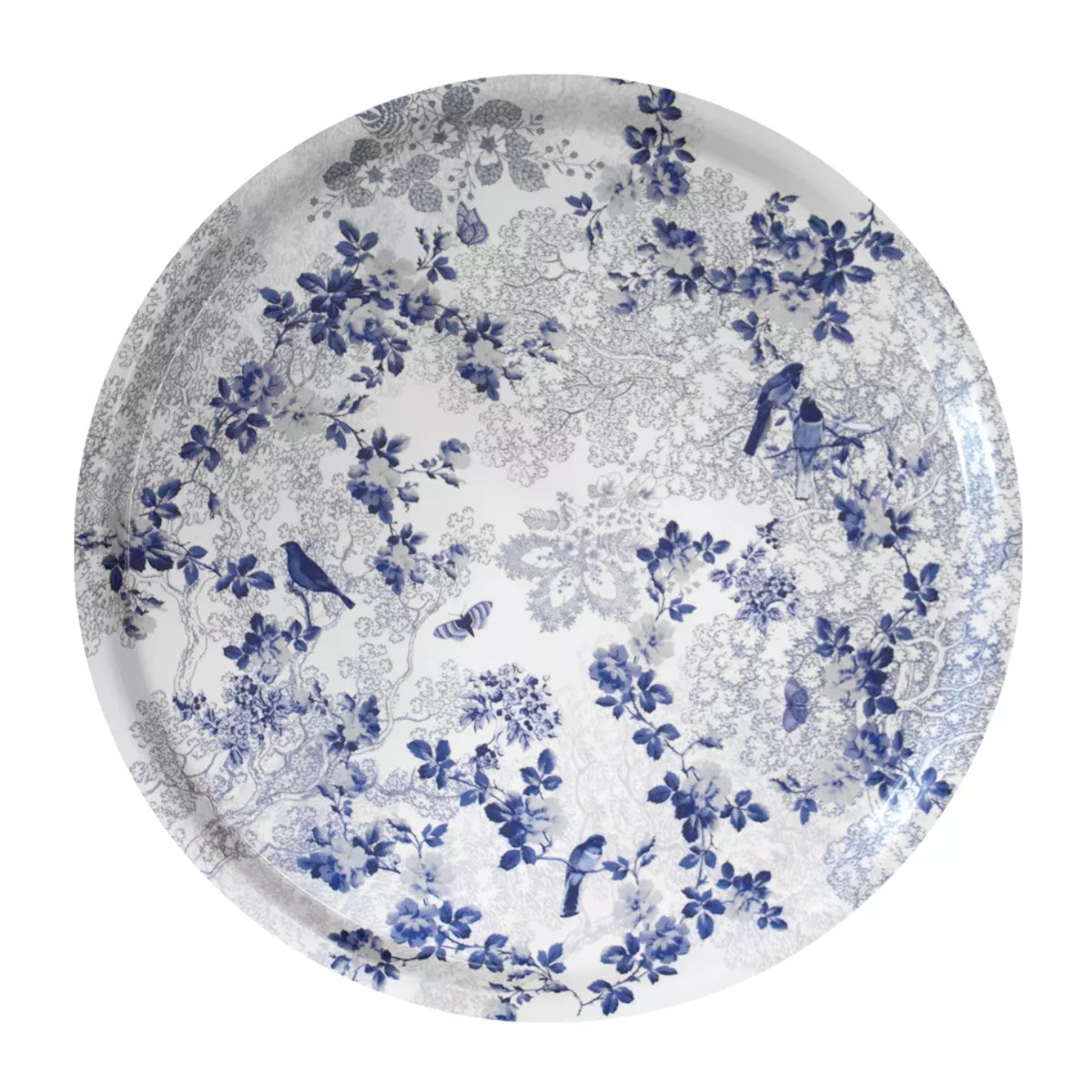 Plateau bois imprimé bleu Voliere bleu