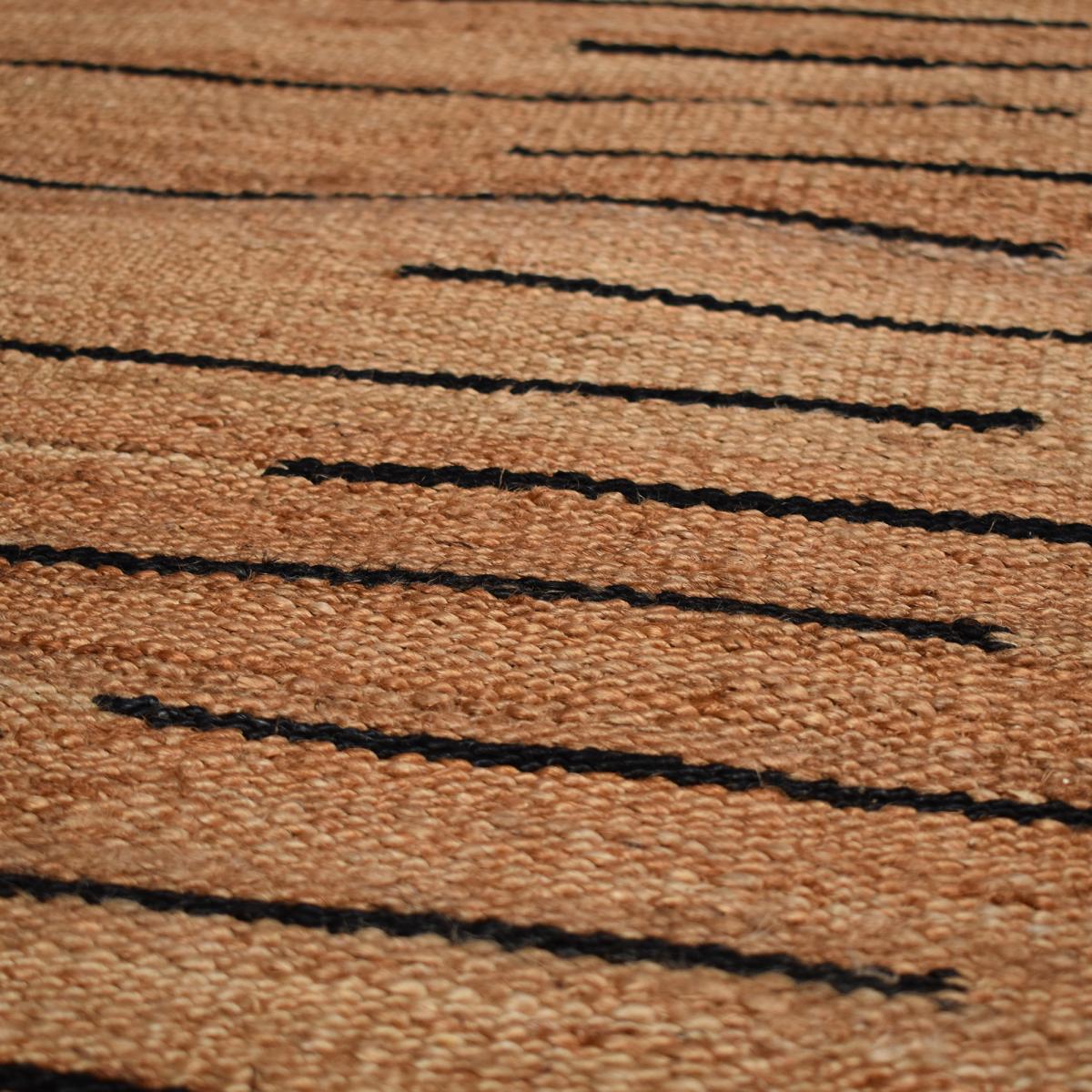 Tapis Kilim Radu tissé à la main en jute avec des lignes