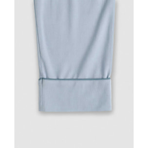 Camisón camisero algodón celeste