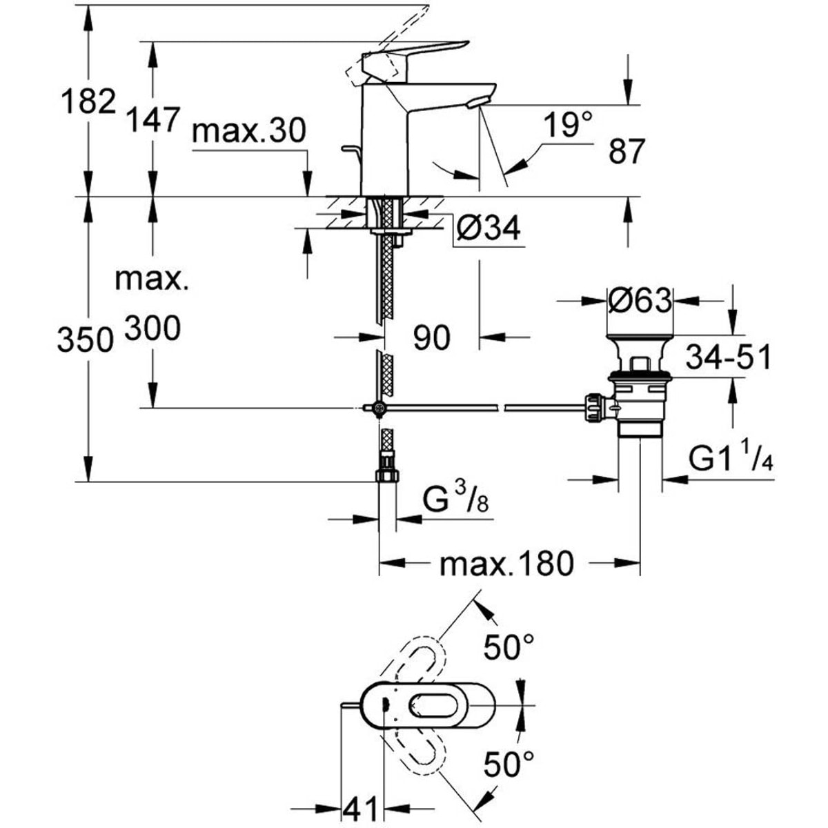 GROHE BauLoop Mitigeur monocommande Lavabo Taille S 23335000