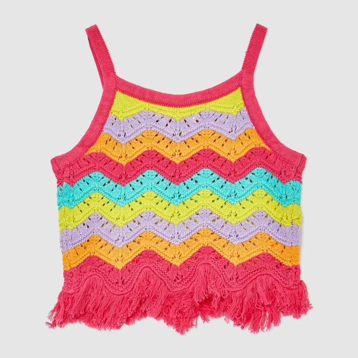 Top crochet a righe