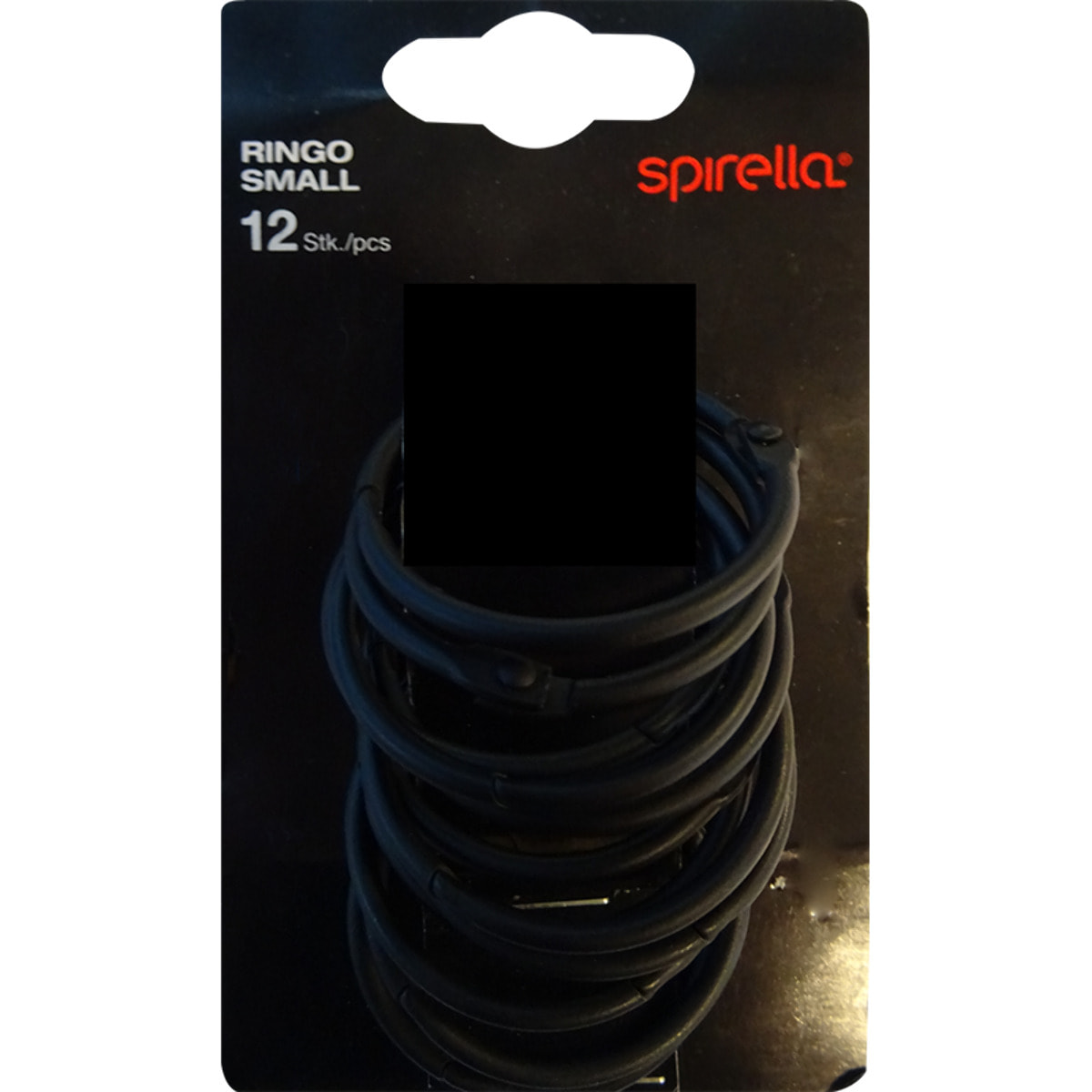 Lot de 12 anneaux pour rideaux de douche RINGO SMALL Noir mat Spirella