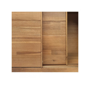 Bureau en bois d'acacia avec rangements - POSITANO