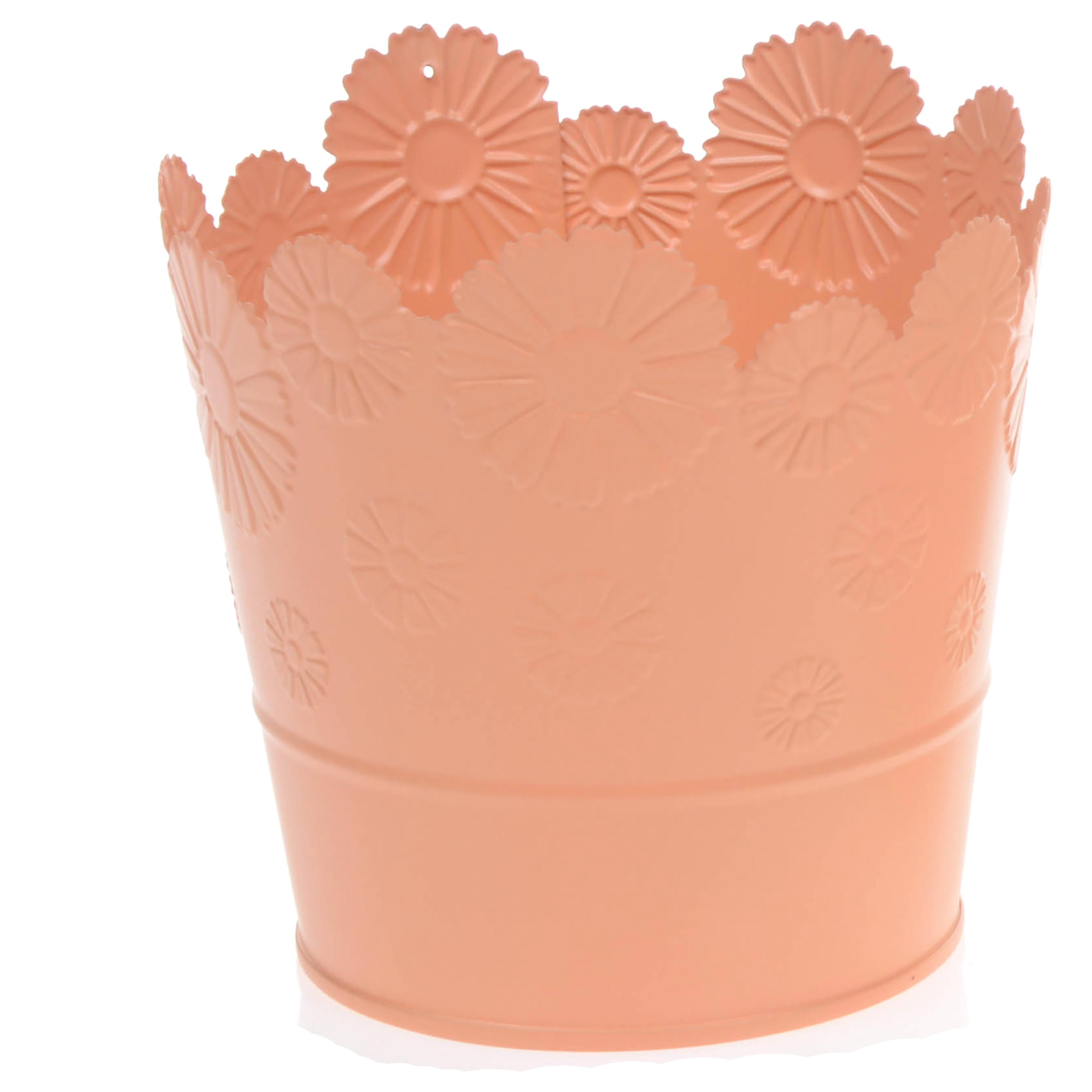 Cachepot Con Rilievo. Diametro 15,5 Cm - Pezzi 6 - 15,5X15X15,5cm - Colore: Incolore - Bianchi Dino - Espositori E Vasi Metallo