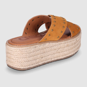 Sandalias de Serraje - Cuero - Tacón: 6 cm