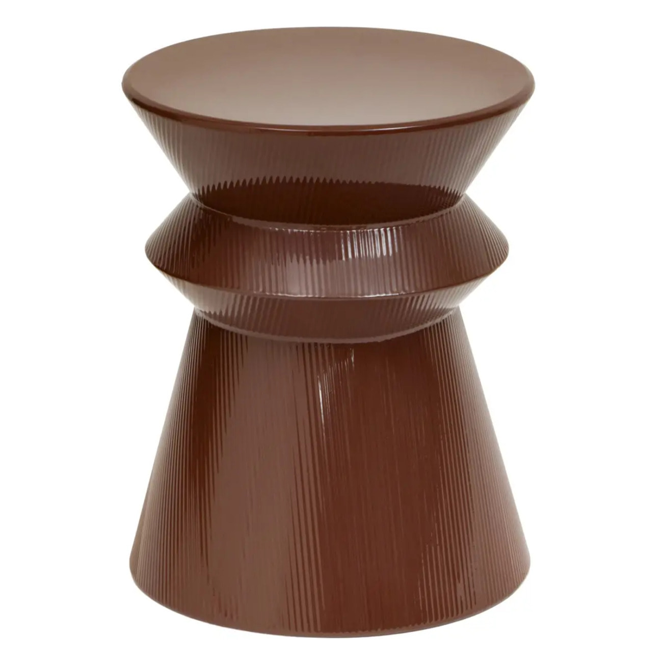 Table d'appoint Maya ronde D.35,5cm marron