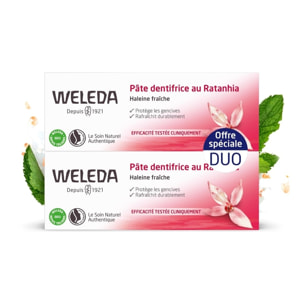 WELEDA - Duo Pâte dentifrice au Ratanhia - 2x75 ml