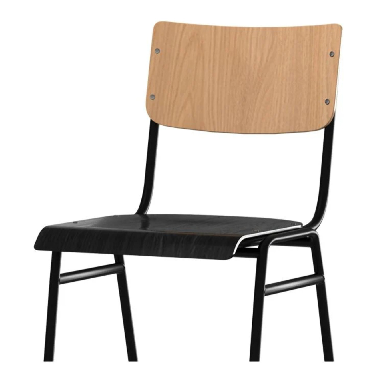Lot de 2 chaises pour îlot central 66 cm en bois clair et noir - Clem