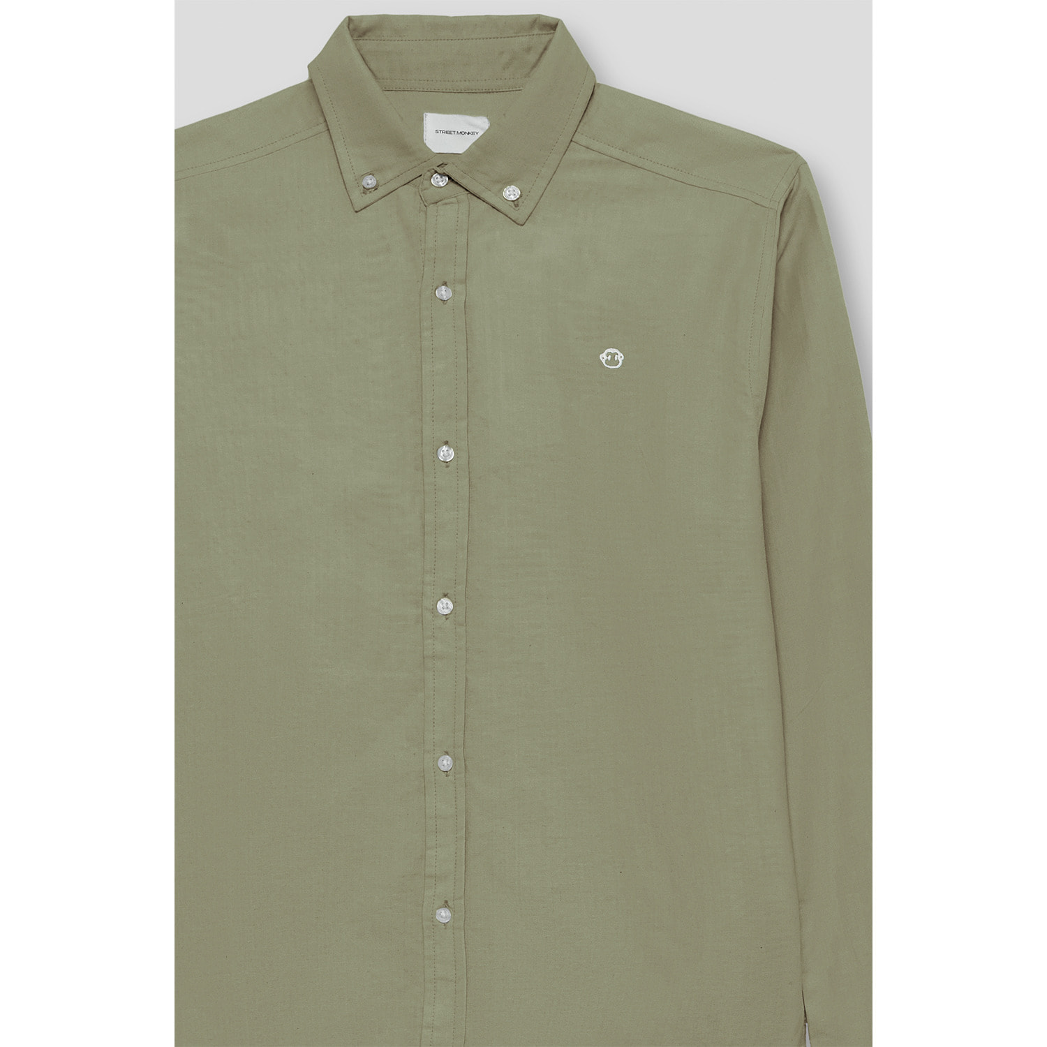 Polo Niño Manga Larga de Punto Camisa 100 % Algodón Color Blanco, Cuello Button-Down, Botones Frontales, Logo Bordado | Color: Verde oscuro | Street Monkey