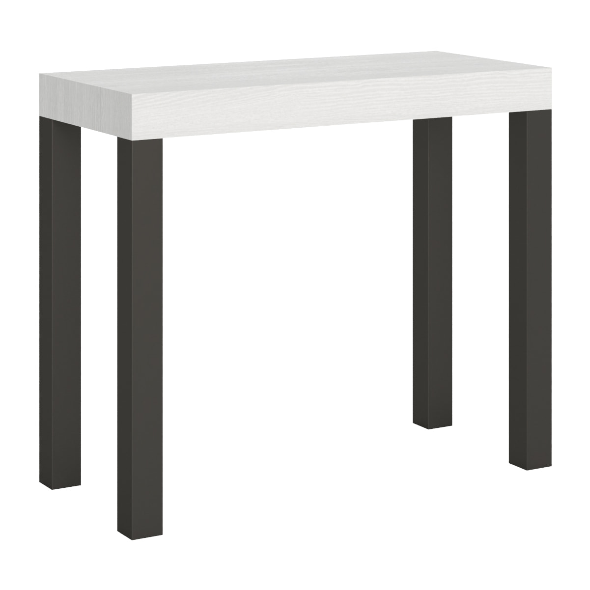 Console extensible 90x40/300 cm Everyday Frêne Blanc cadre Anthracite