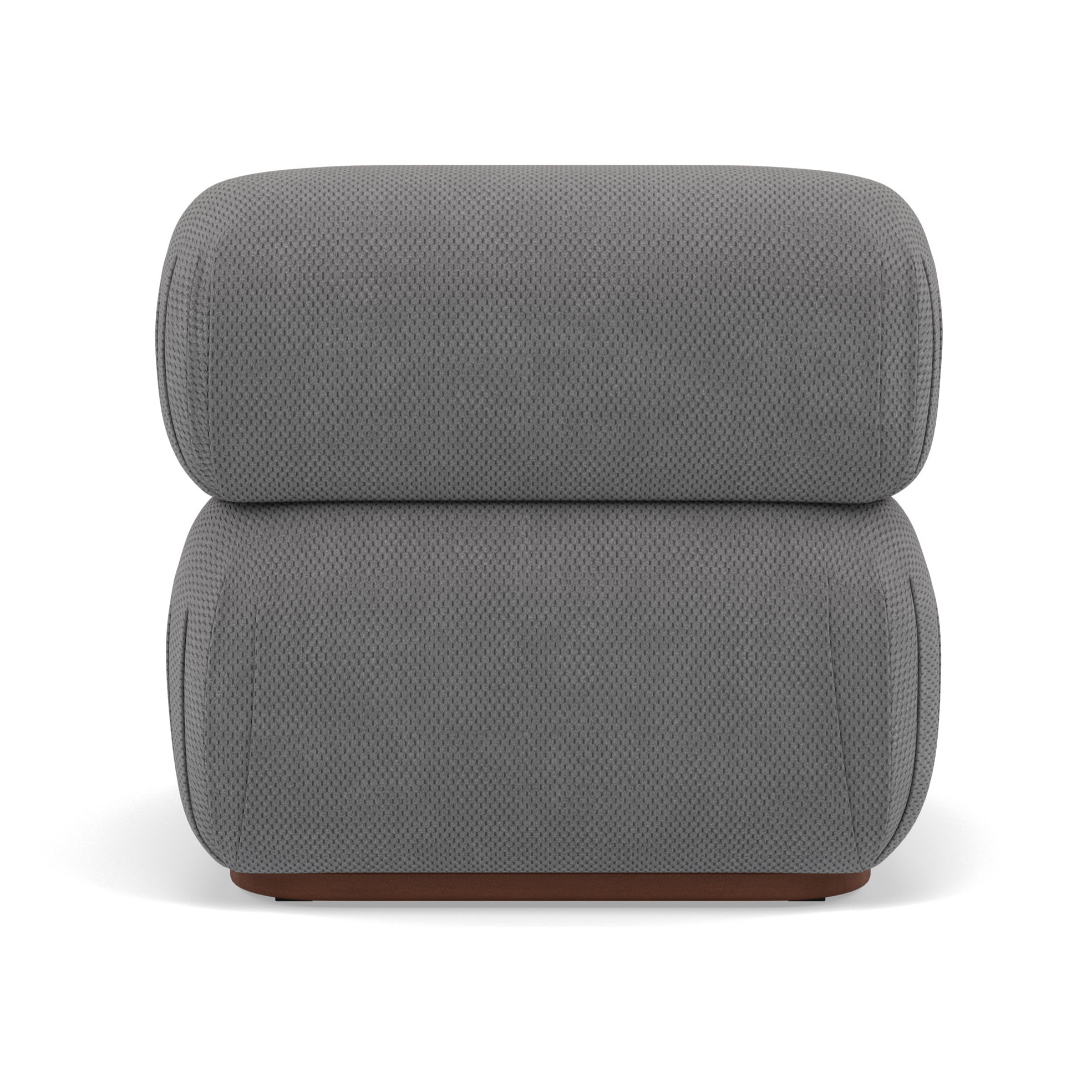 Penelope - module d'assise sans accoudoirs en velours texturé - Gris