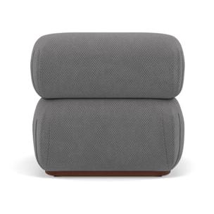 Penelope - module d'assise sans accoudoirs en velours texturé - Gris