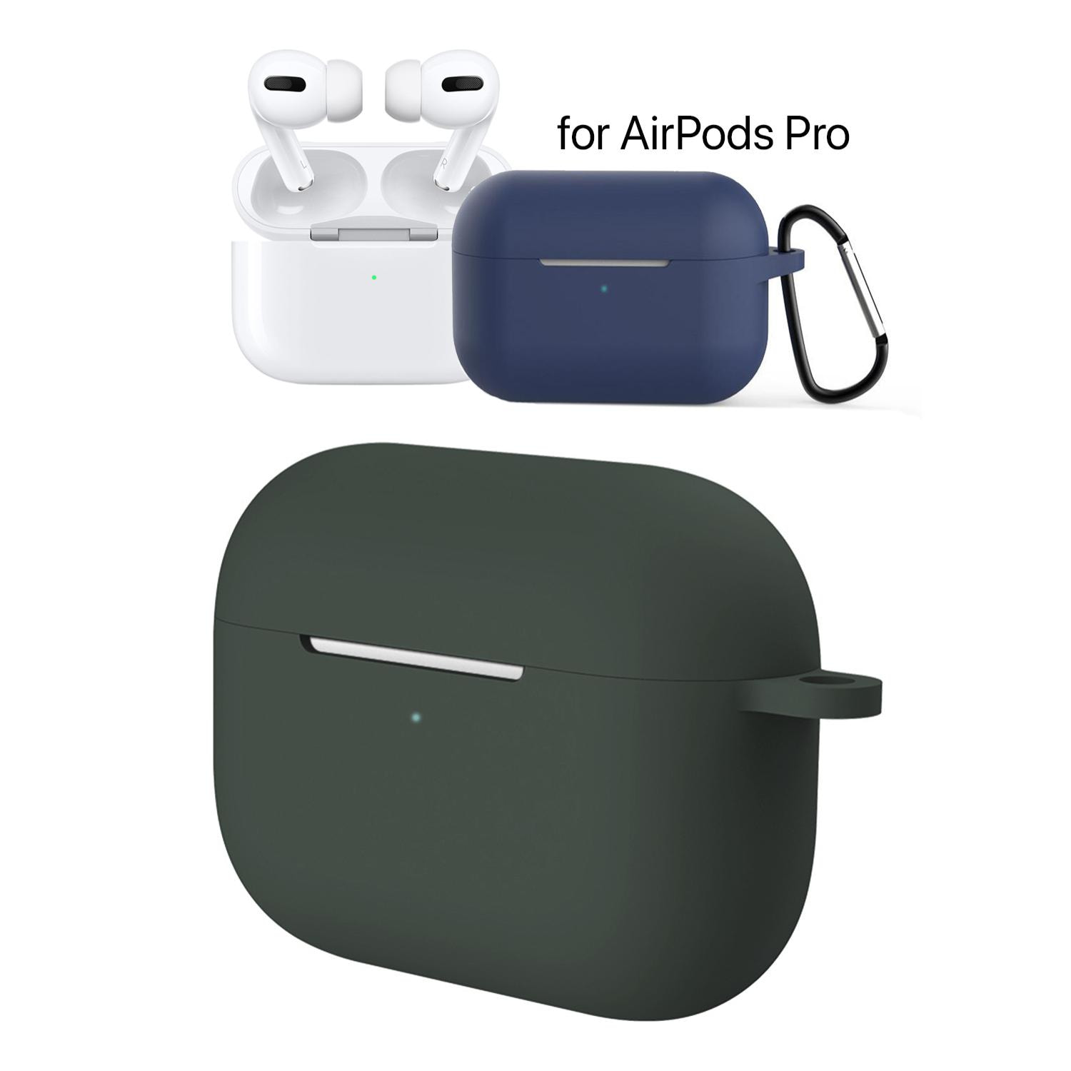 Funda de silicona para base de carga de AirPods Pro, con mosquetón